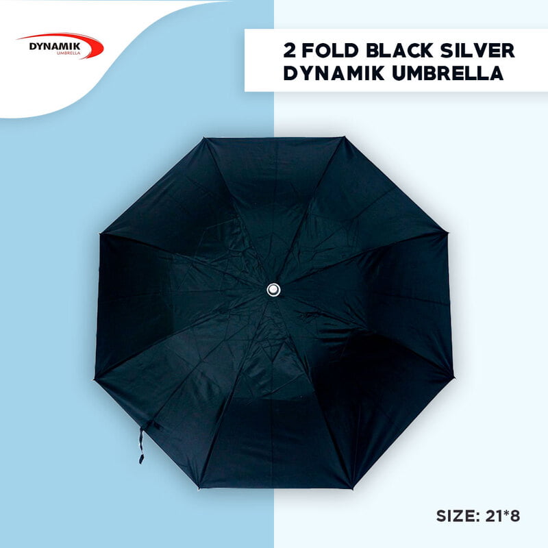 2 fold Black Silver Dynamik Umbrella