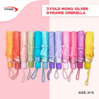 3Fold Mono Silver Dynamik Umbrella