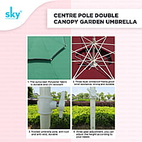 Double Canopy Center Pole Patio Umbrella