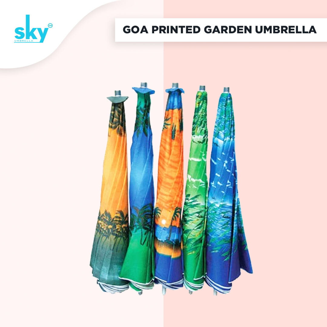 GOA PRINTED FABRIC GARDEN SKY UMBRELLA INDIA