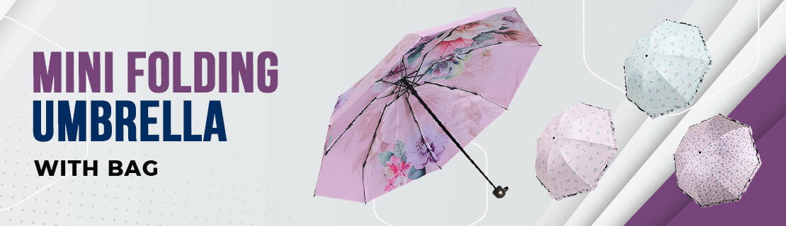 3fold printed with bag sky umbrella India