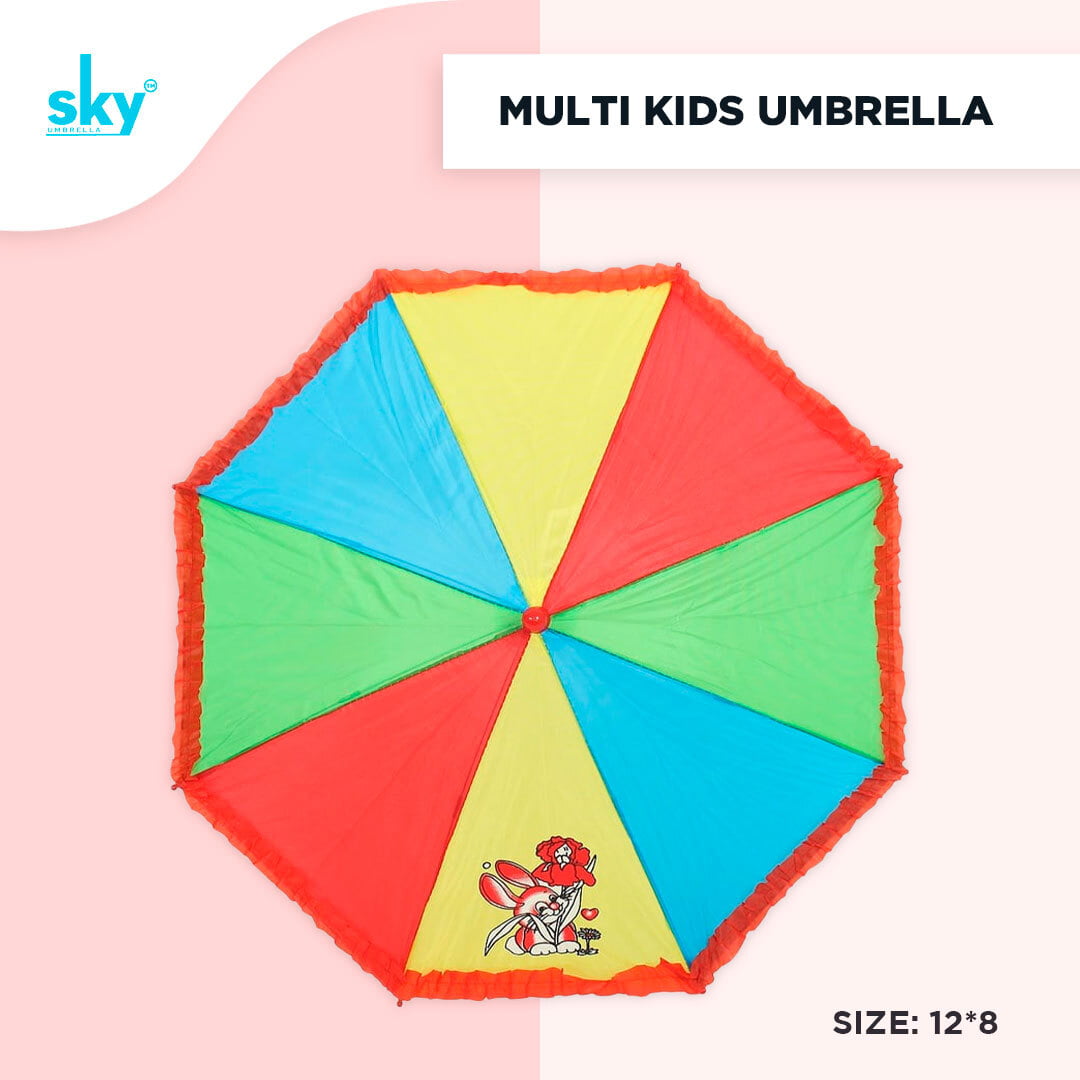 Multi Color Kids Umbrella (Pack of 6pcs) 12inch INR 85/piece 17inch  INR 100/piece-Pack of 6pcs