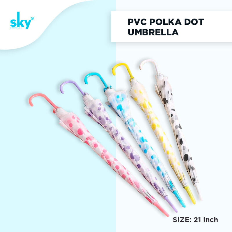 21inch PVC Polka Dot Umbrella (6pcs Pack)