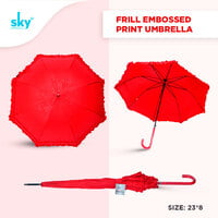 23*8 Frill Embossed Print Umbrella (6pcs Pack)