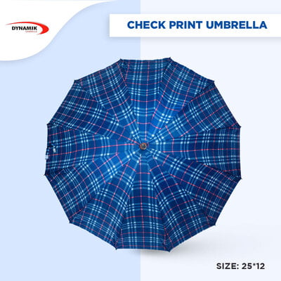 25*12 Check Print Umbrella (6pc Pack)