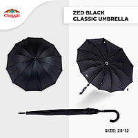 25*12 Zed Black Classic Umbrella (6pcs Pack) 25*12 Zed Black Classic Umbrella (6pcs Pack)