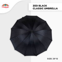 25*12 Zed Black Classic Umbrella (6pcs Pack)