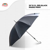 25inch 12tar Zed Black Inside Print Classic Umbrella