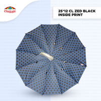 25inch 12tar Zed Black Inside Print Classic Umbrella