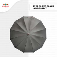 25inch 12tar Zed Black Inside Print Classic Umbrella