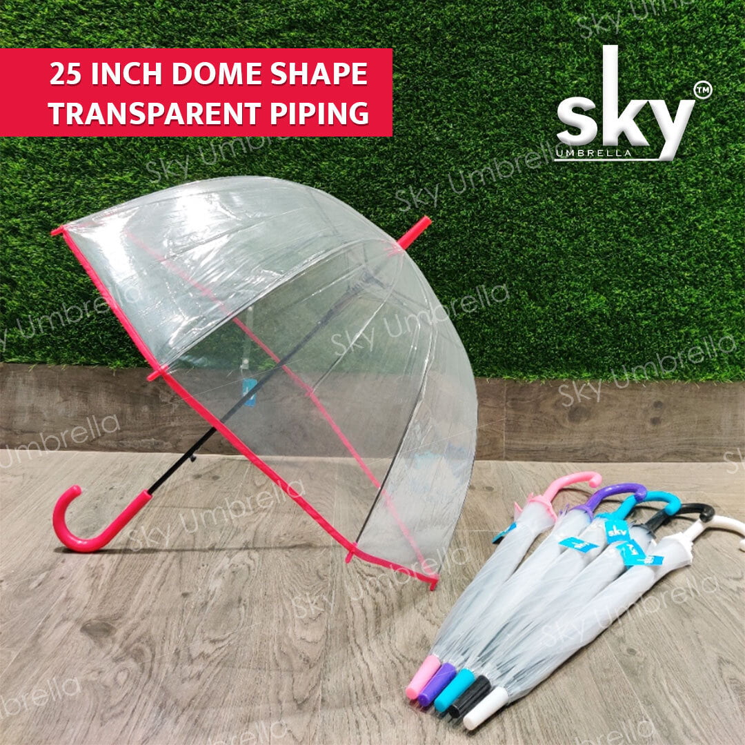 25INCH Piping Transparent Umbrella (Pack of 12pcs) 21inch INR  200/piece