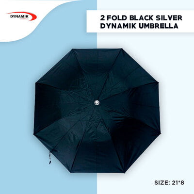 2 fold Black Silver Dynamik Umbrella