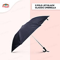 2fold Jet Black Silver Umbrella | Pack of 12pcs | 24inch - INR 200/piece
