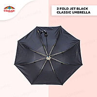 2fold Jet Black Silver Umbrella | Pack of 12pcs | 24inch - INR 200/piece