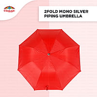 2fold Mono Silver Border Classic Umbrella | (Pack of 12pcs) | 21inch - INR 140/piece  | 23inch - INR 160/piece