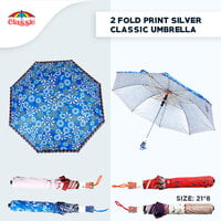 2fold Print Silver Classic Umbrella