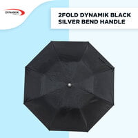 2Fold Black Silver Bend Handle Dynamik Umbrella 2Fold Black Silver Bend Handle Dynamik Umbrella