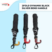 2Fold Black Silver Bend Handle Dynamik Umbrella