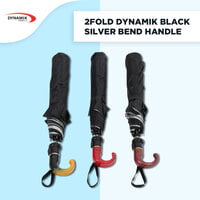 2Fold Black Silver Bend Handle Dynamik Umbrella 2Fold Black Silver Bend Handle Dynamik Umbrella