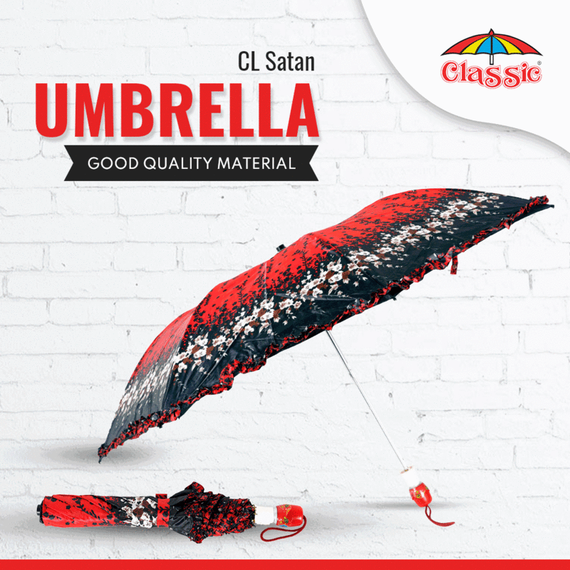 2fold Satan Print Frill Design Umbrella 2fold Satan Print Frill Design Umbrella