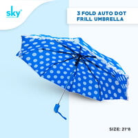 3Fold Auto Dot Frill Umbrella