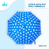 3Fold Auto Dot Frill Umbrella