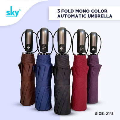 3Fold Mono Color Automatic Umbrella