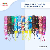 3Fold Print Silver Classic Umbrella 3Fold Print Silver Classic Umbrella