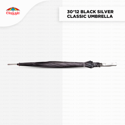 30inch Black Silver Classic Golf Umbrella