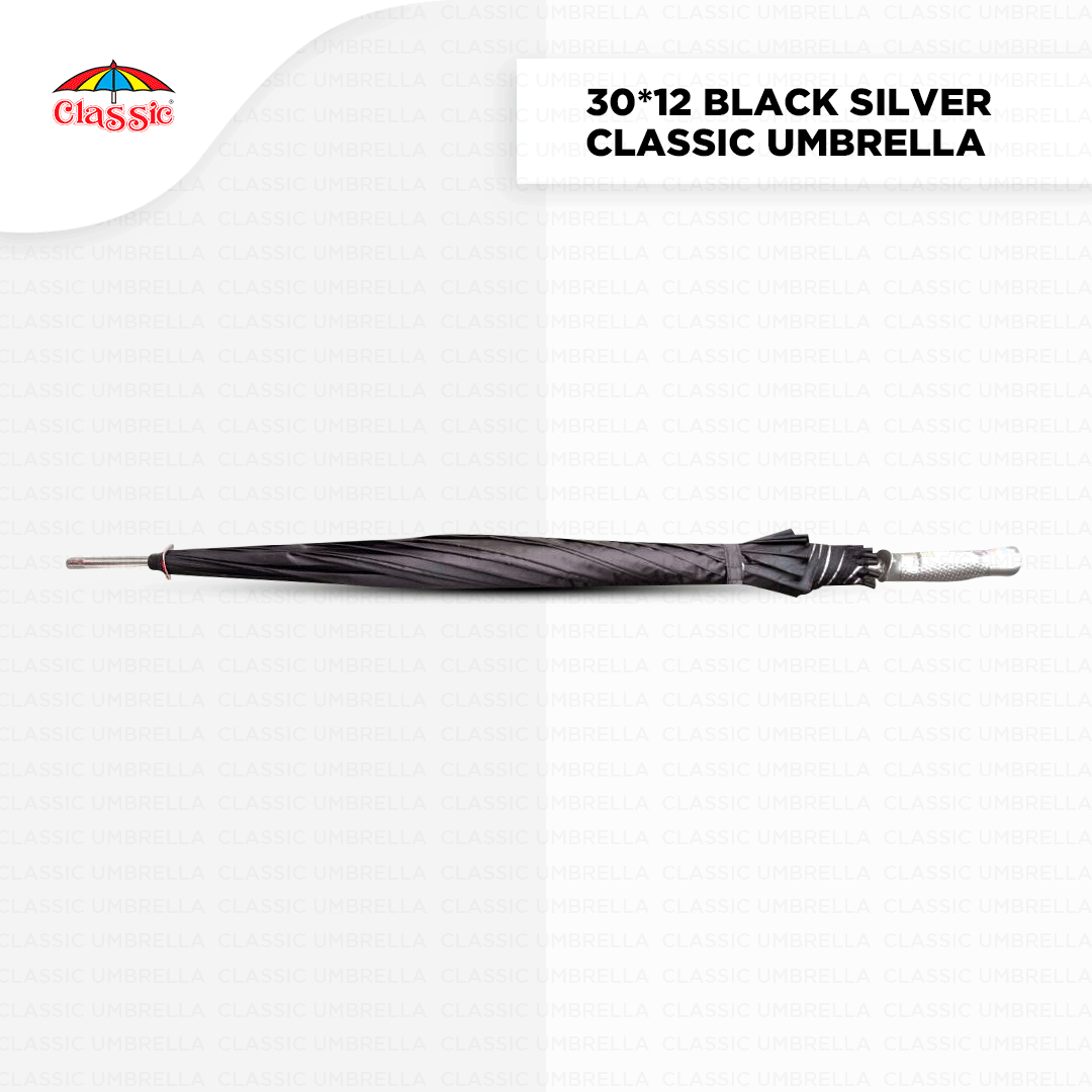 30inch Black Silver Classic Golf Umbrella