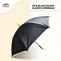30inch Black Silver Classic Golf Umbrella 30inch Black Silver Classic Golf Umbrella