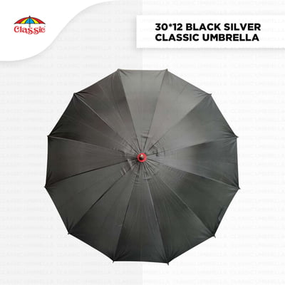 30inch Black Silver Classic Golf Umbrella