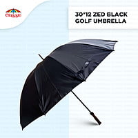 30inch Zed Black Golf Umbrella (Pack of 6pcs) | 8Tar- INR 190/piece | 12Tar - INR 255/piece