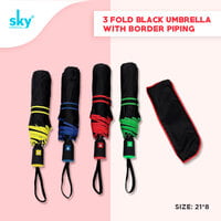 3fold Automatic Black Border Piping Umbrella 3fold Automatic Black Border Piping Umbrella
