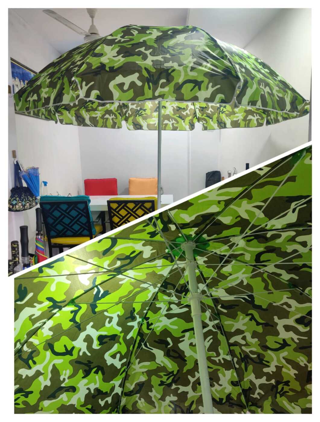 Army Print 48-Inch Radius (8FT) Garden Umbrella – Durable, Stylish ...