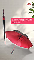 Black design Color Tube Straight Umbrella | (Pack of 6pcs) | INR 340/piece