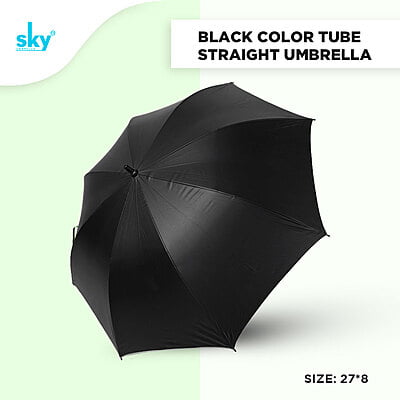 Black design Color Tube Straight Umbrella | (Pack of 6pcs) | INR 340/piece