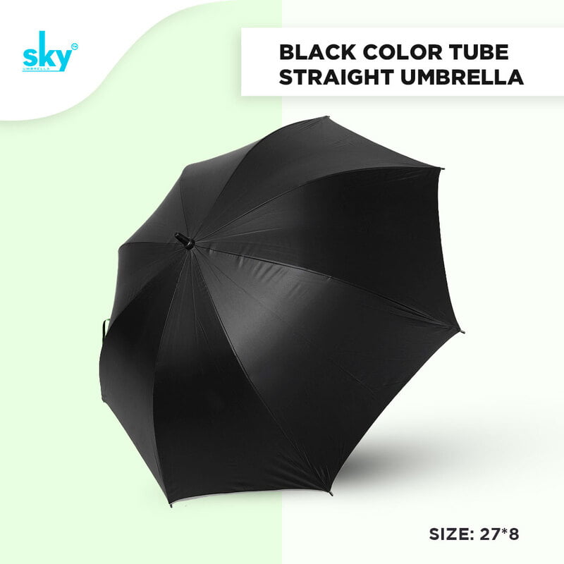 Black design Color Tube Straight Umbrella | (Pack of 6pcs) | INR 340/piece