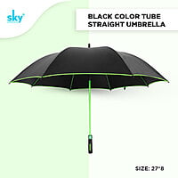 Black design Color Tube Straight Umbrella | (Pack of 6pcs) | INR 340/piece