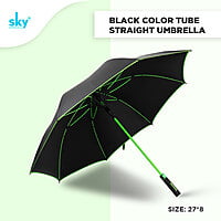 Black design Color Tube Straight Umbrella | (Pack of 6pcs) | INR 340/piece