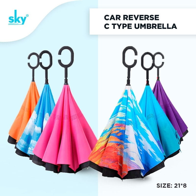 Car Reverse C Type Umbrella | (Pack of 6pcs) | INR 280/piece