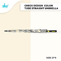 Check design Color Tube Straight Umbrella (6pcs Pack) Check design Color Tube Straight Umbrella (6pcs Pack)