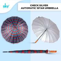 Check Silver 16tar Automatic Umbrella