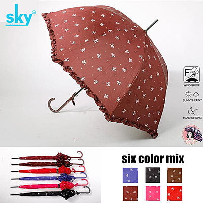 23inch Printed Frill Automatic Umbrella | (Pack of 6pcs) | INR 280/piece