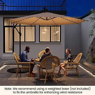 Solar Led Side Pole Patio Umbrella