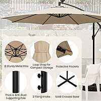 Solar Led Side Pole Patio Umbrella