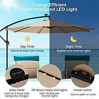 Solar Led Side Pole Patio Umbrella