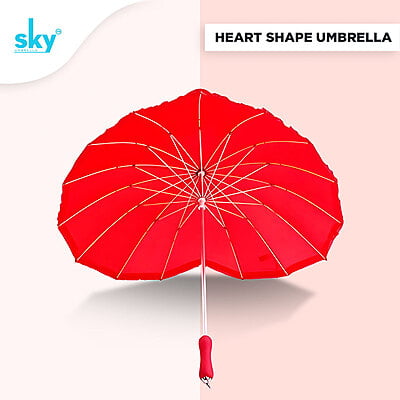 Heart Shape Umbrella | Pack of 6pcs | 21inch - INR 480/piece