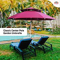 Double Canopy Center Pole Patio Umbrella