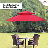 Double Canopy Center Pole Patio Umbrella Double Canopy Center Pole Patio Umbrella
